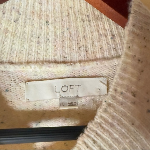 Loft Flecked Mock Neck Poncho Sweater Size Large - Picture 4 of 8